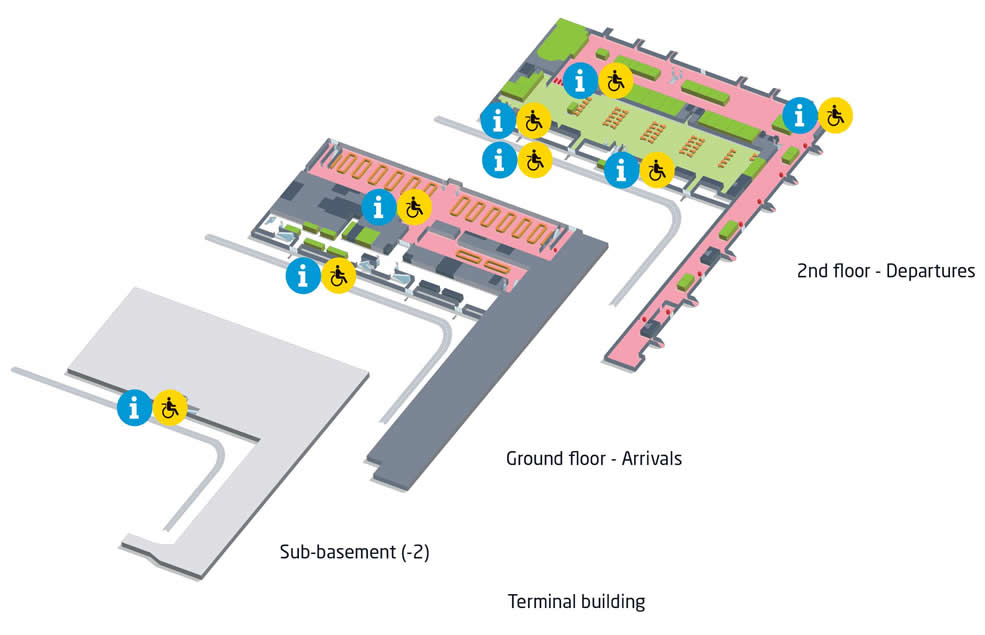 Alicante Airport PRM Meeting Points Map